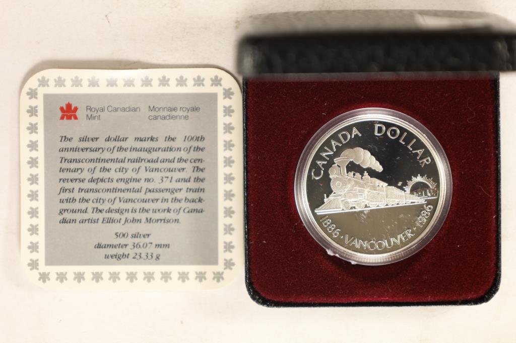 1986 CANADA SILVER "VANCOUVER" $1 (PL) COIN IN (1 of 3)