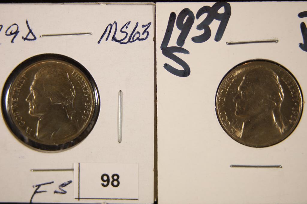 1939-D AND S JEFFERSON NICKELS BRILLIANT UNC (1 of 2)