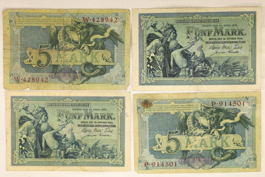 4-1904 GERMAN 5 MARK BILLS (1 of 2)