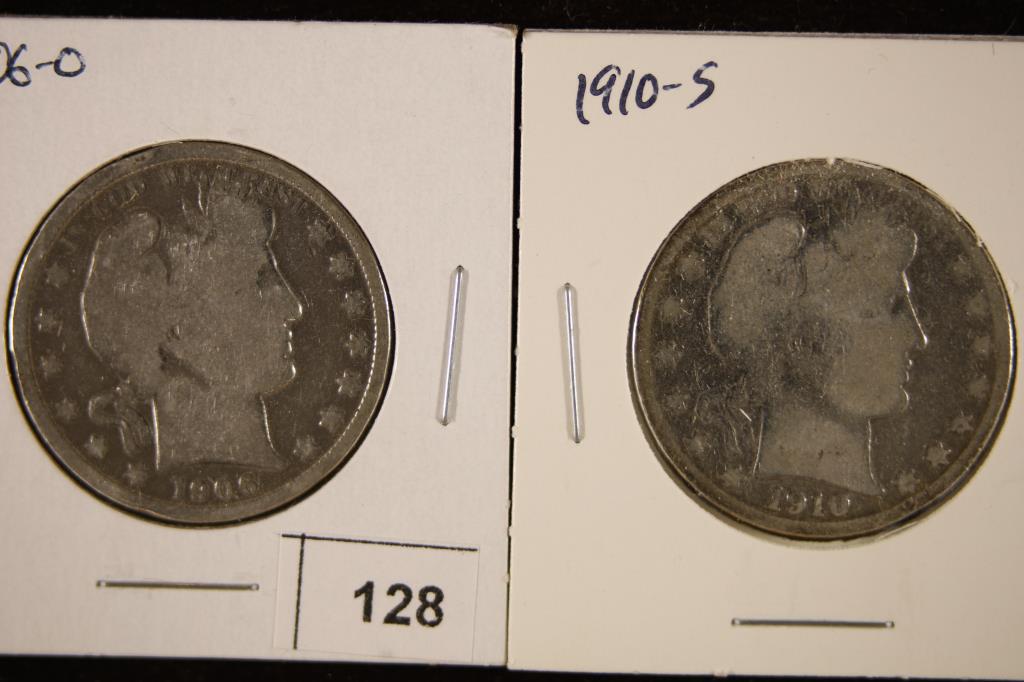 1906-O & 1910-S BARBER HALF DOLLARS BOTH POLISHED (1 of 2)