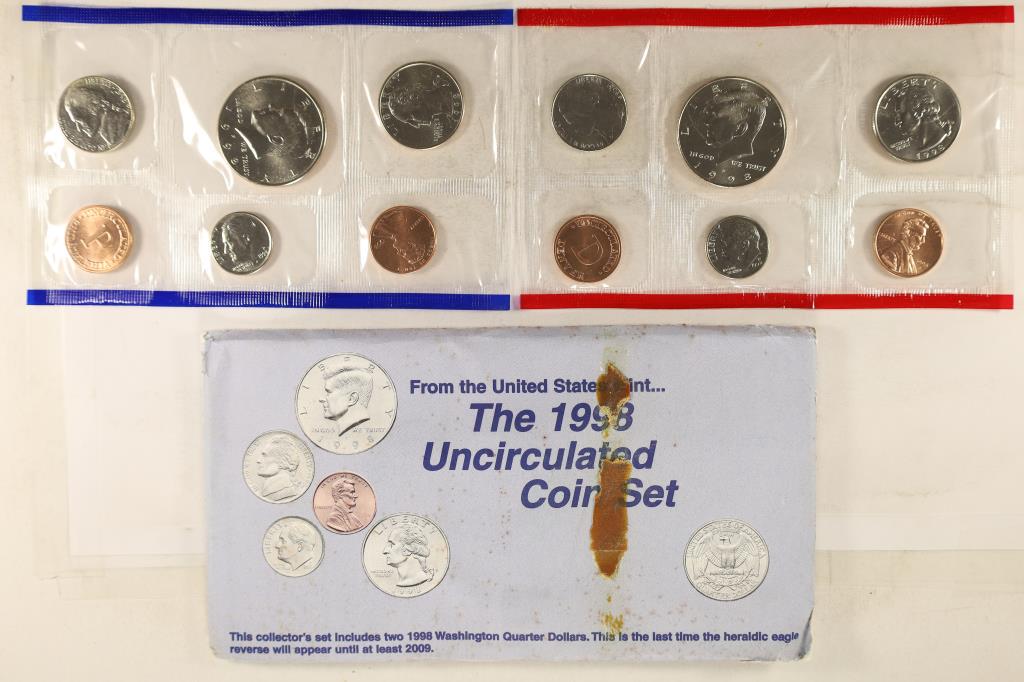 1998 US MINT SET (UNC) P/D (WITH ENVELOPE) WITH (1 of 2)