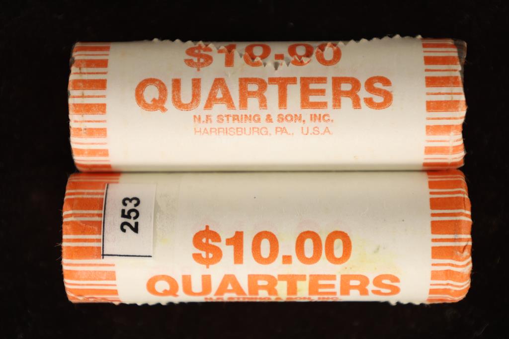 2-$10 ROLLS OF BRILLIANT UNC 50 STATE QUARTERS: (1 of 1)