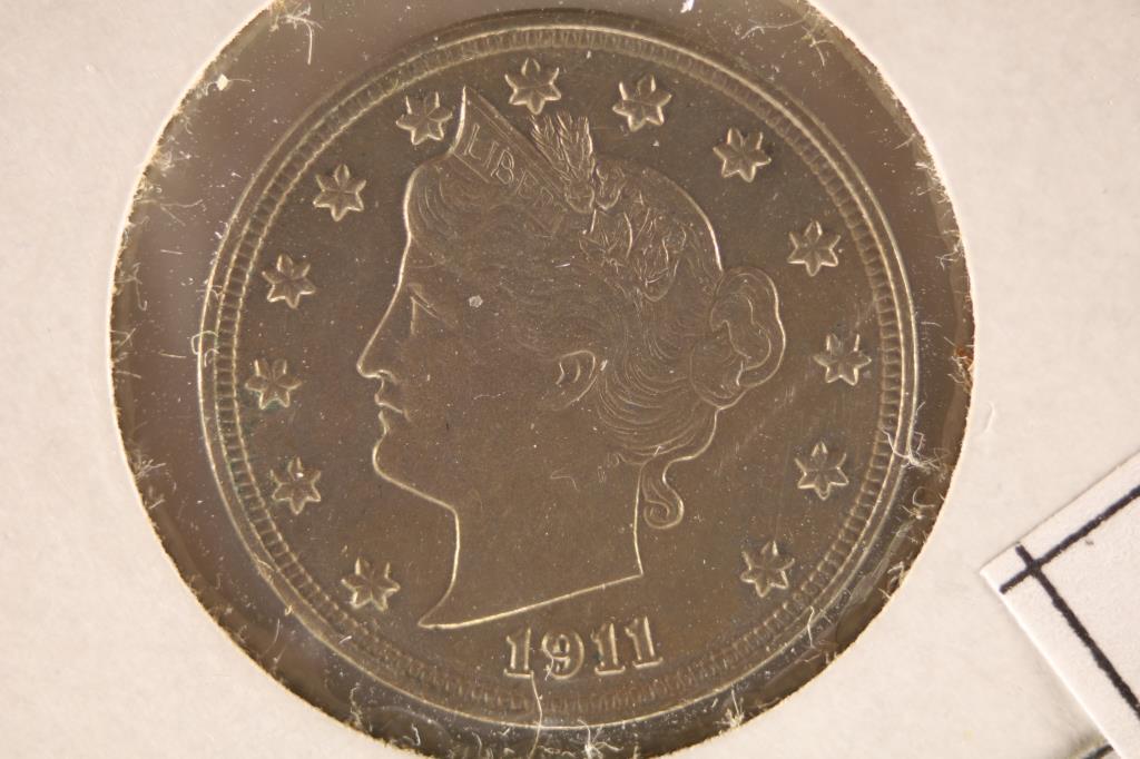 1911 LIBERTY "V" NICKEL BRILLIANT UNC: 2023 REDBOOK RETAIL IS $85.00