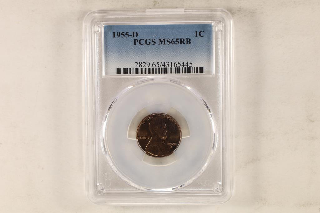 1955-D LINCOLN CENT PCGS MS65RB (1 of 2)