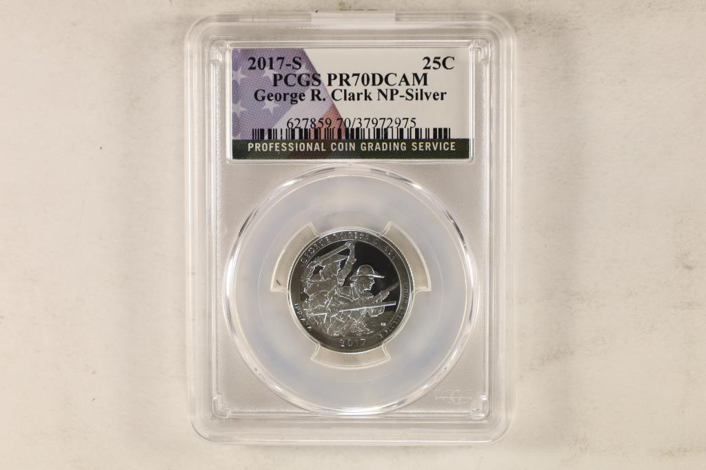 2017-S SILVER GEORGE R. CLARK N.P. QUARTER PCGS (1 of 2)