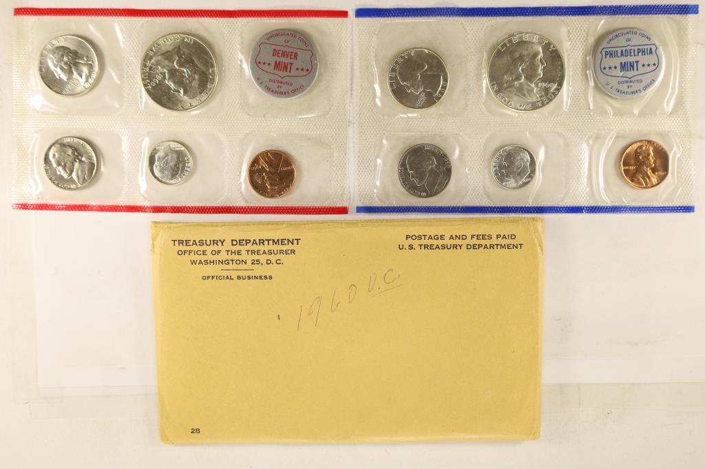 1960 SILVER US MINT SET (UNC) P/D (WITH ENVELOPE) (1 of 2)
