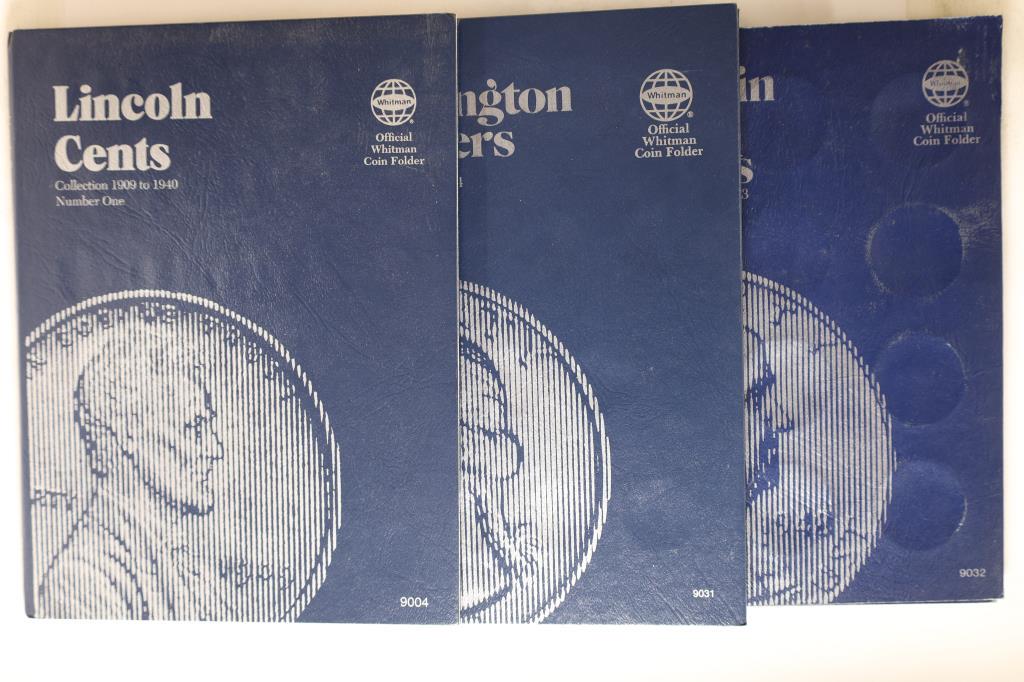 3 WHITMAN COIN ALBUMS: LINCOLN CENTS 1909 -1940, (1 of 4)
