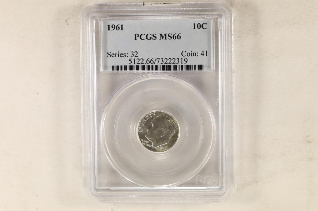 1961 SILVER ROOSEVELT DIME PCGS MS66 (1 of 2)