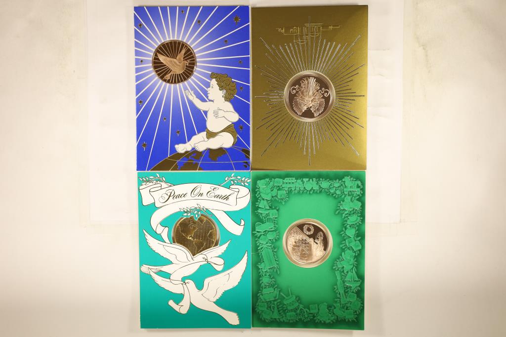 4 FRANKLIN MINT HOLIDAY CARDS WITH 1 1/2" (1 of 2)