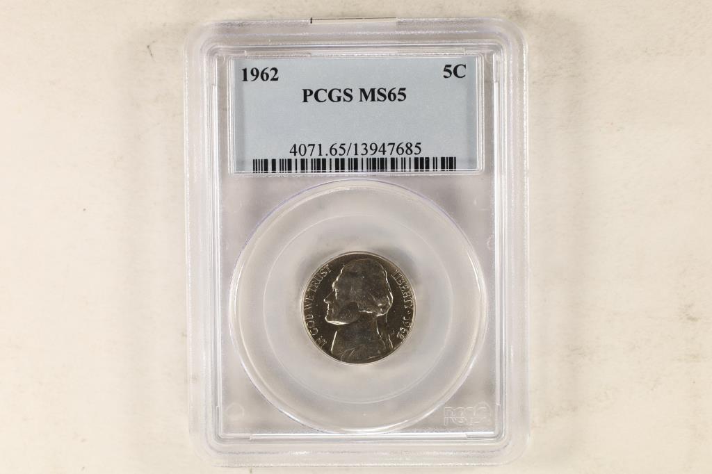 1962 JEFFERSON NICKEL PCGS MS65 (1 of 2)