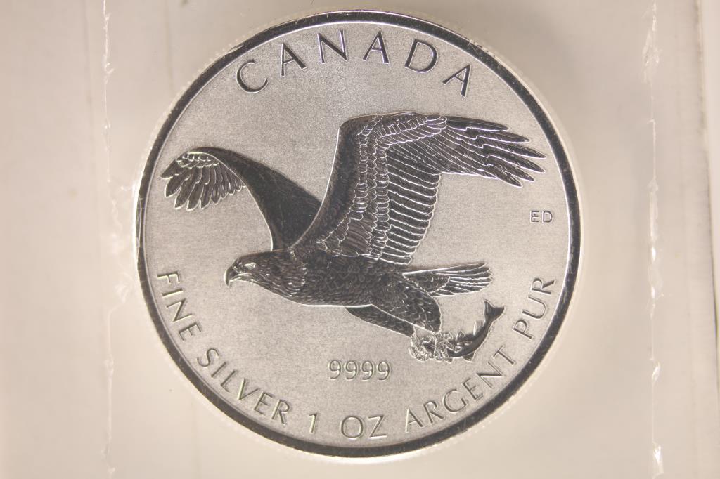 2017 CANADA $5 EAGLE 1 TROY OZ .999 FINE SILVER BU (1 of 2)