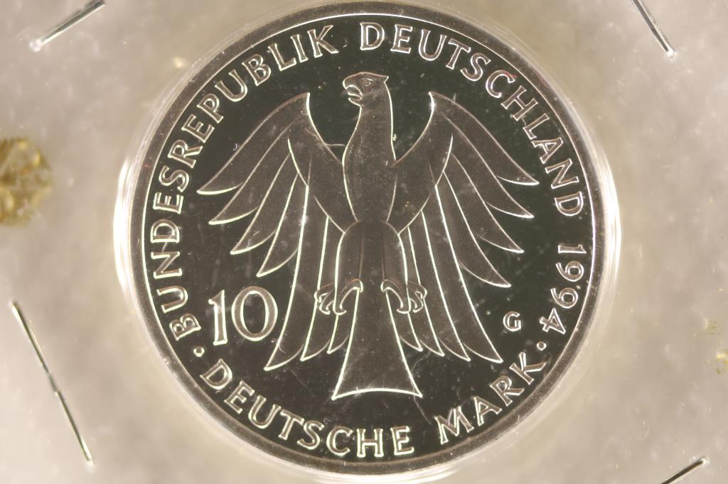 1994 GERMAN SILVER 10 MARK BRILLIANT  UNC (1 of 2)