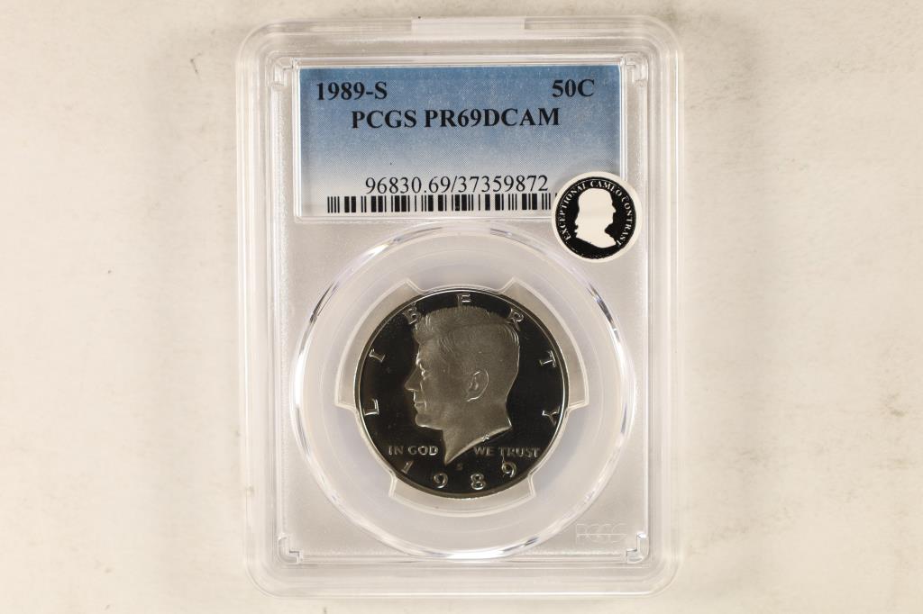 1989-S KENNEDY HALF DOLLAR PCGS PR69 DCAM (1 of 2)