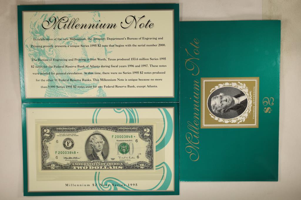 MILLENNIUM NOTE CONTAINS A 1995 $2 FRN STAR NOTE (1 of 2)