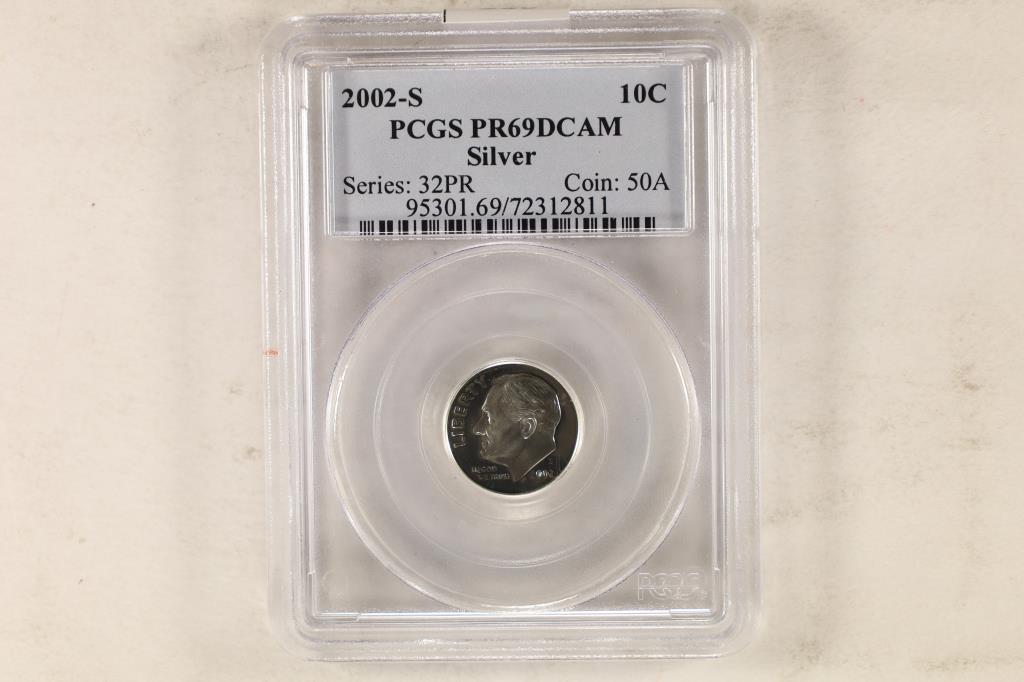 2002-S SILVER ROOSEVELT DIME PCGS PR69 DCAM (1 of 2)