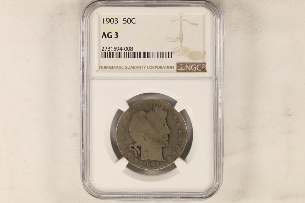 1903 SILVER BARBER HALF DOLLAR NGC AG3 (1 of 2)