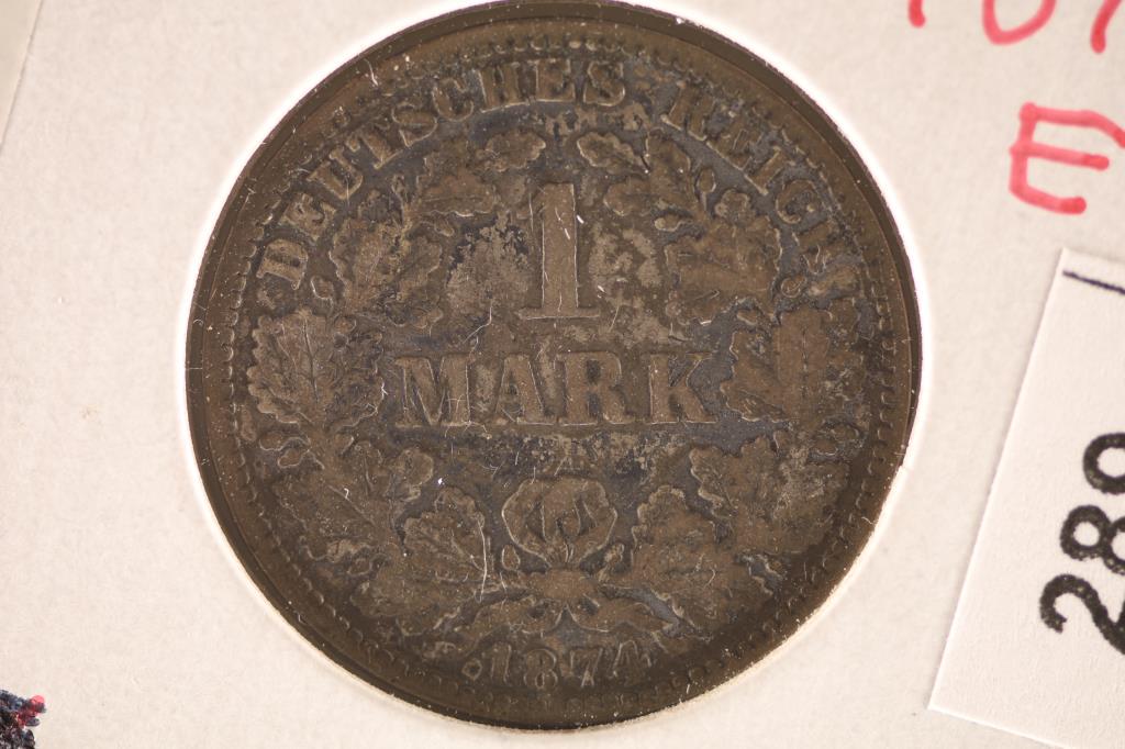 1874-E GERMAN SILVER 1 MARK .1606 OZ. ASW (1 of 2)