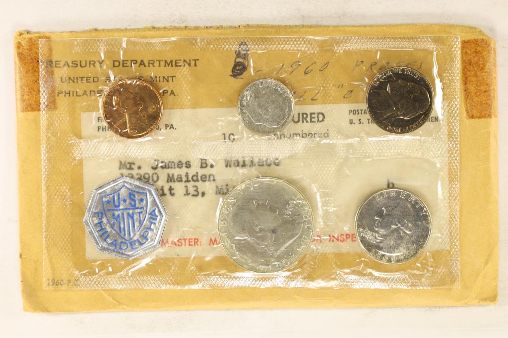 1960 US SILVER PROOF SET (WITH ENVELOPE) SMALL (1 of 2)