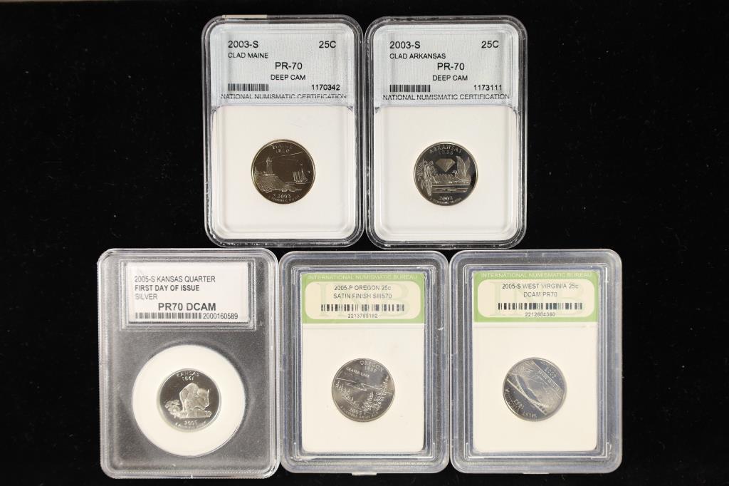 5-US 50 STATE QUARTERS: 2003-S MAINE PR70 DCAM, (1 of 2)