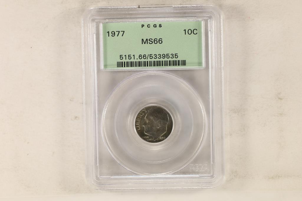 1977 ROOSEVELT DIME PCGS MS66 (1 of 2)
