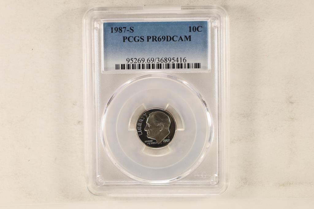1987-S ROOSEVELT DIME PCGS PR69 DCAM (1 of 2)