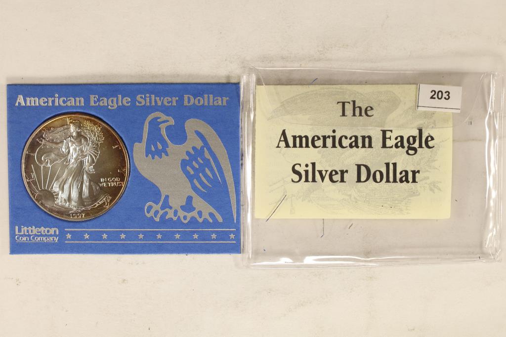 1997 AMERICAN SILVER EAGLE BRILLIANT UNC WITH (1 of 2)