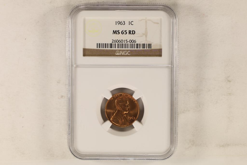 1963 LINCOLN CENT NGC MS65RD (1 of 2)