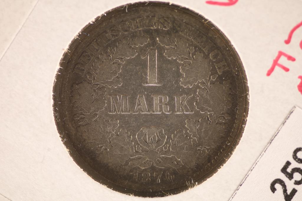 1876-F GERMAN SILVER 1 MARK COIN .1606 OZ. ASW (1 of 2)