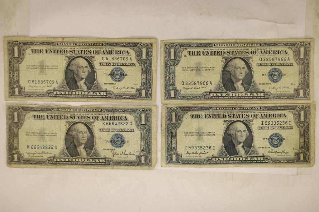1935-D, 1935-E & 2-1957-A US $1 SILVER CERTS (1 of 2)