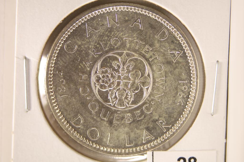 1964 CANADA CHARLOTTETOWN SILVER DOLLAR BU (1 of 2)