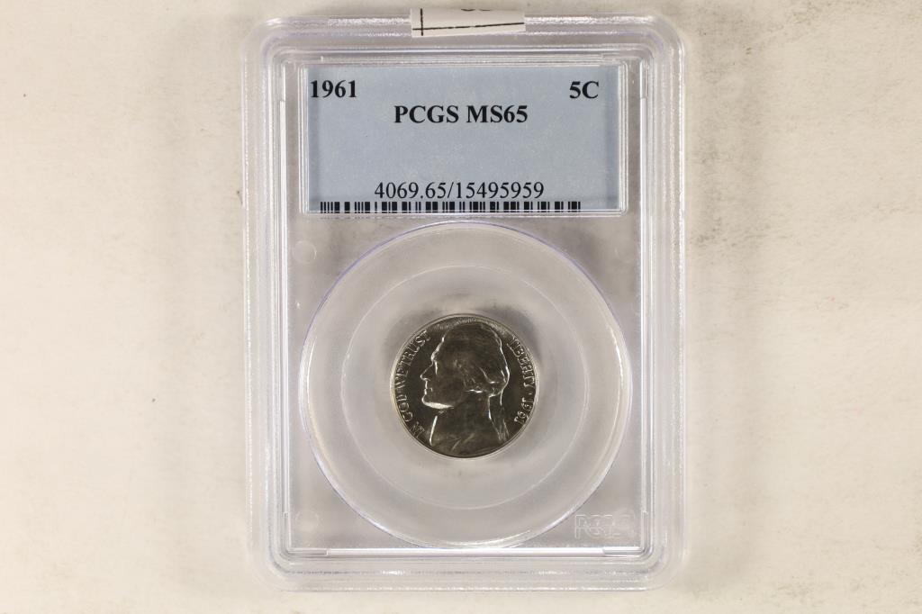 1961 JEFFERSON NICKEL PCGS MS65 (1 of 2)