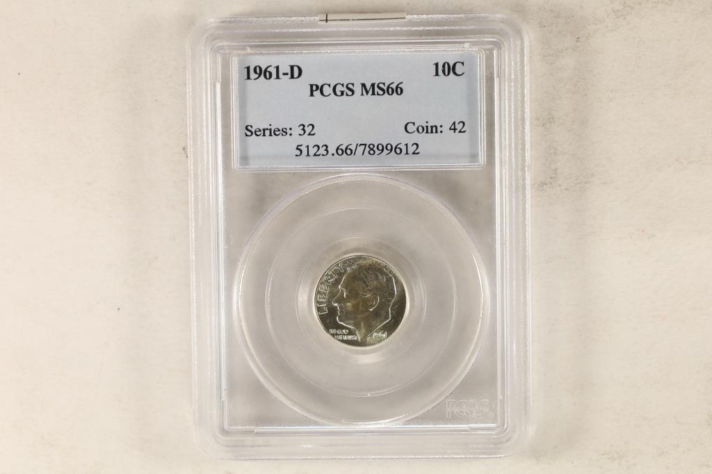 1961-D SILVER ROOSEVELT DIME PCGS MS66 (1 of 2)