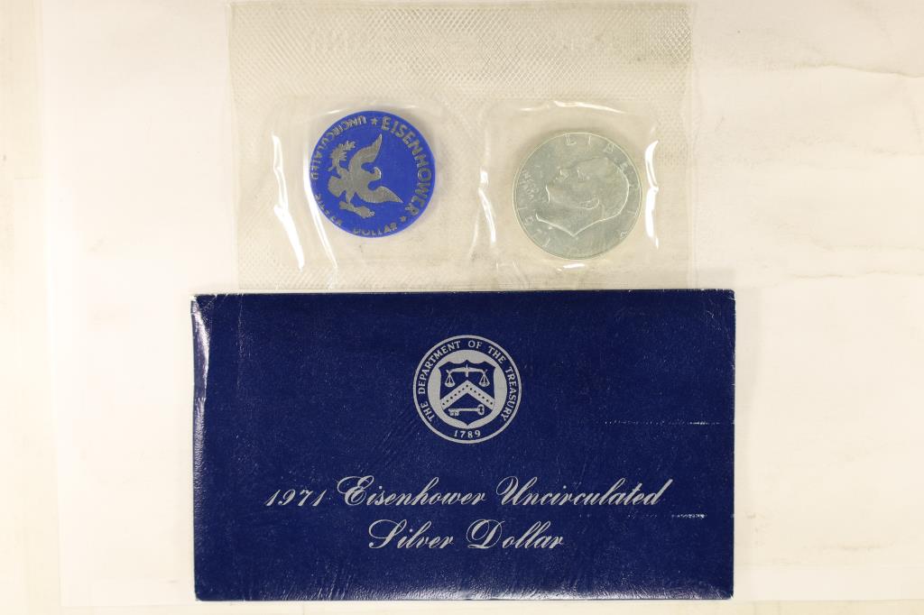 1971-S  IKE SILVER DOLLAR UNCIRCULATED (BLUE PACK) (1 of 2)