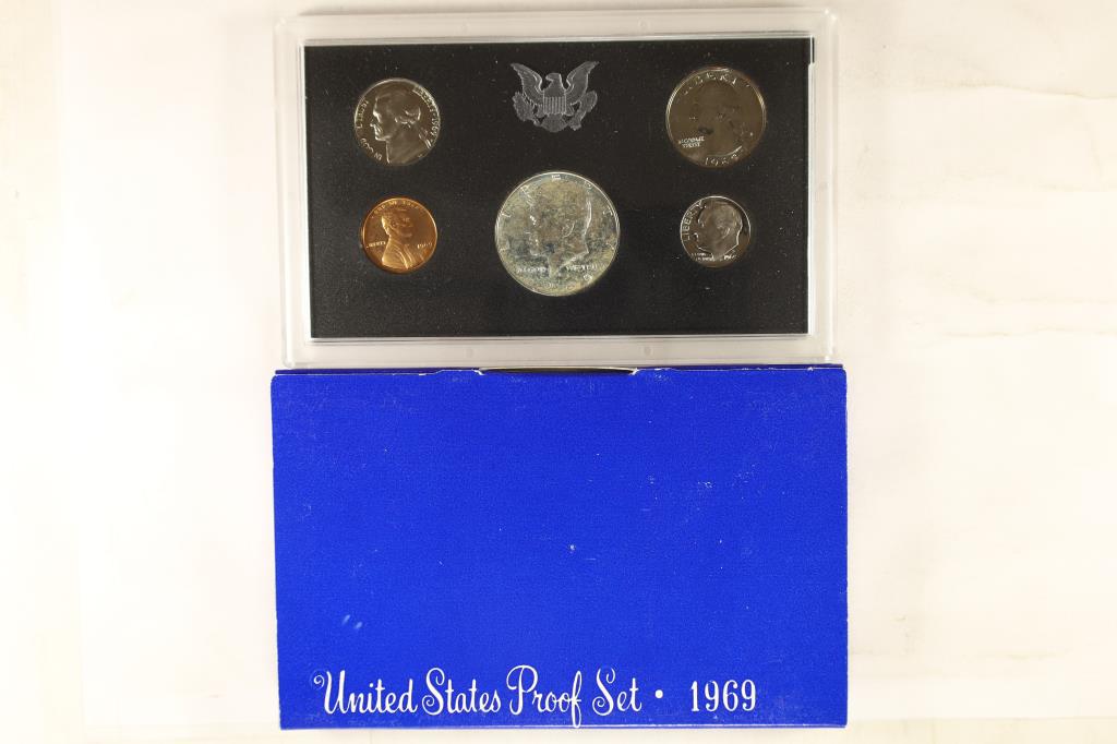 1969 US PROOF SET (WITH BOX) 40% SILVER JFK (1 of 2)