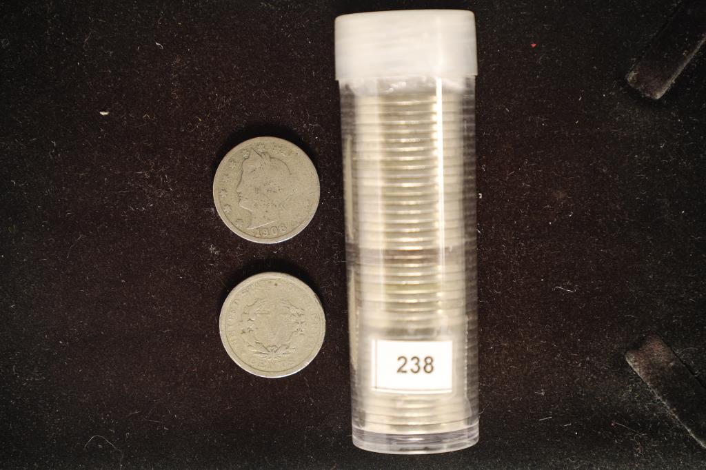 ROLL OF 40 ASSORTED LIBERTY "V" NICKELS (1 of 1)
