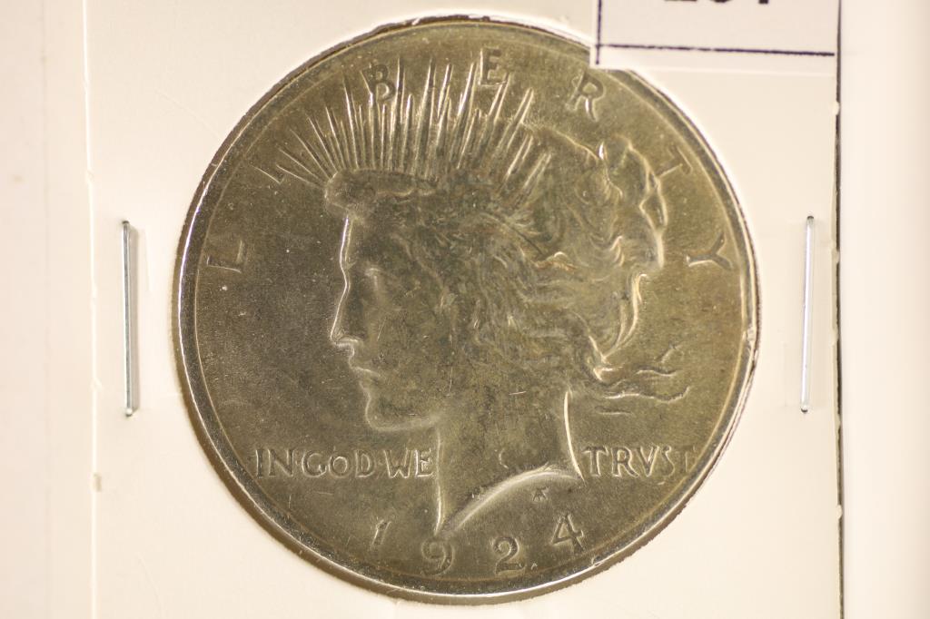 1924 PEACE SILVER DOLLAR BRILLIANT UNC (1 of 2)
