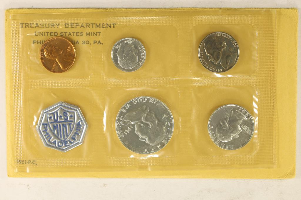 1961 US SILVER PROOF SET (WITH ENVELOPE) (1 of 2)