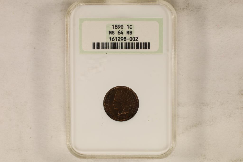 1890 INDIAN HEAD CENT NGC MS64RB (1 of 2)