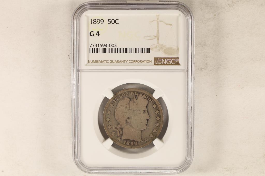 1899 SILVER BARBER HALF DOLLAR NGC G4 (1 of 2)