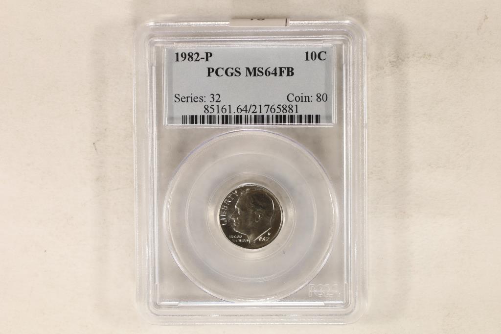 1982-P ROOSEVELT DIME PCGS MS64FB (1 of 2)