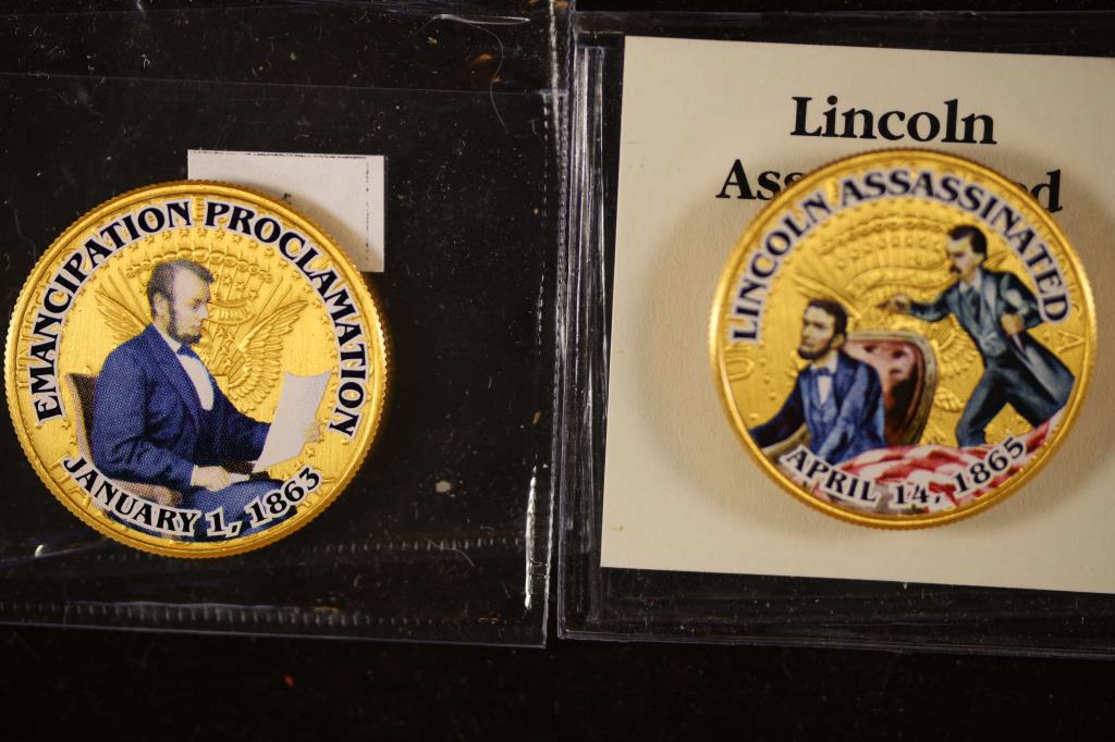 2 GOLD PLATED CIVIL WAR KENNEDY HALF DOLLARS (1 of 2)