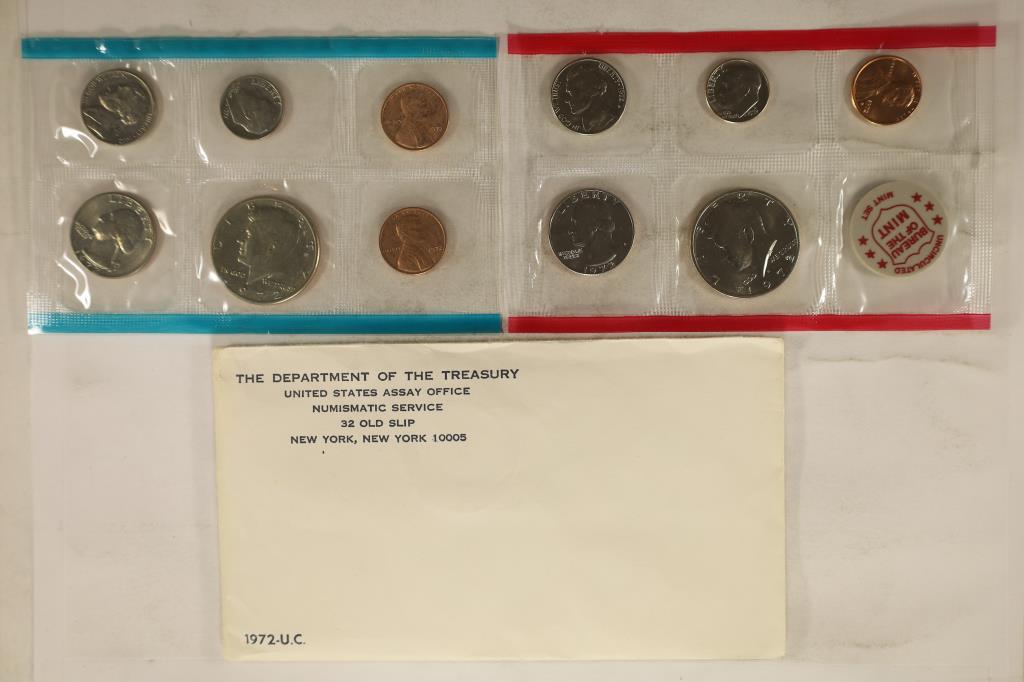 1972 US MINT SET (UNC) P/D (WITH ENVELOPE) (1 of 2)