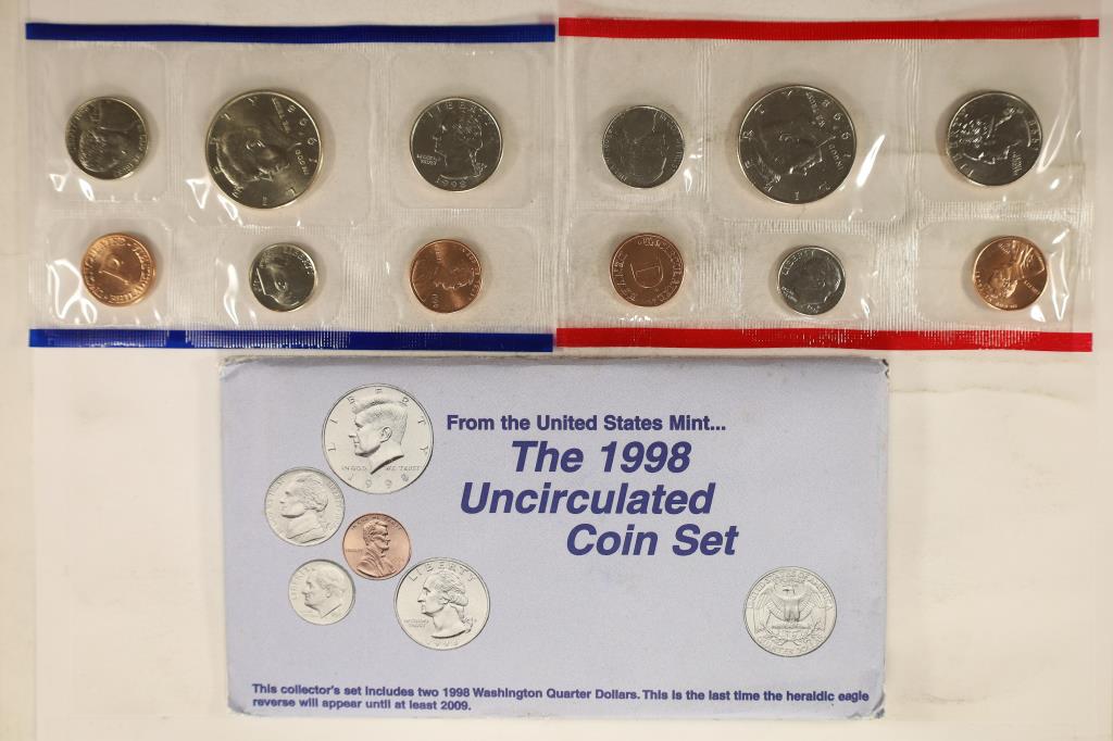 1998 US MINT SET (UNC) P/D (WITH ENVELOPE) (1 of 2)