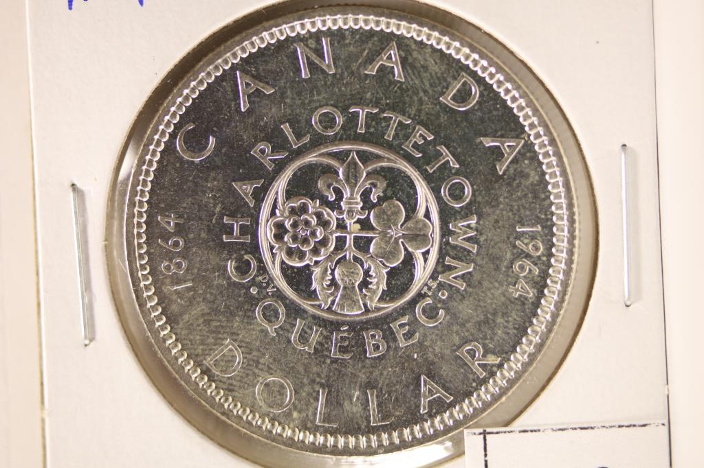 1964 CANADA CHARLOTTETOWN SILVER DOLLAR BU (1 of 2)