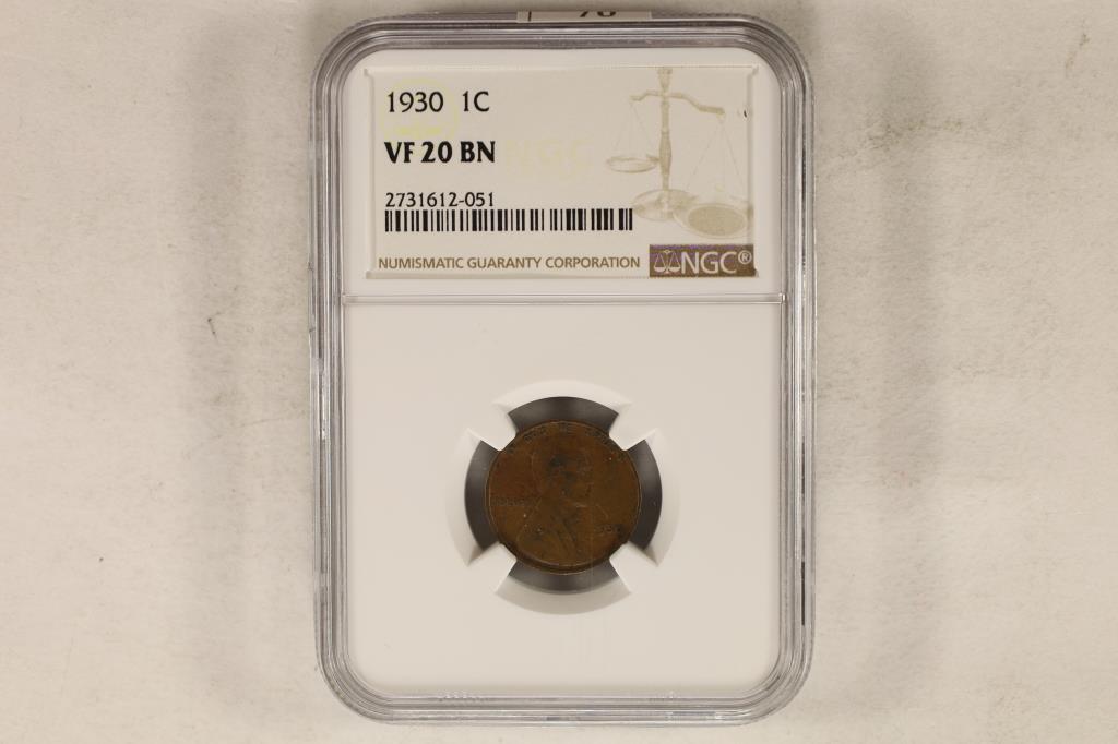 1930 LINCOLN CENT NGC VERY FINE 20 BN (1 of 2)
