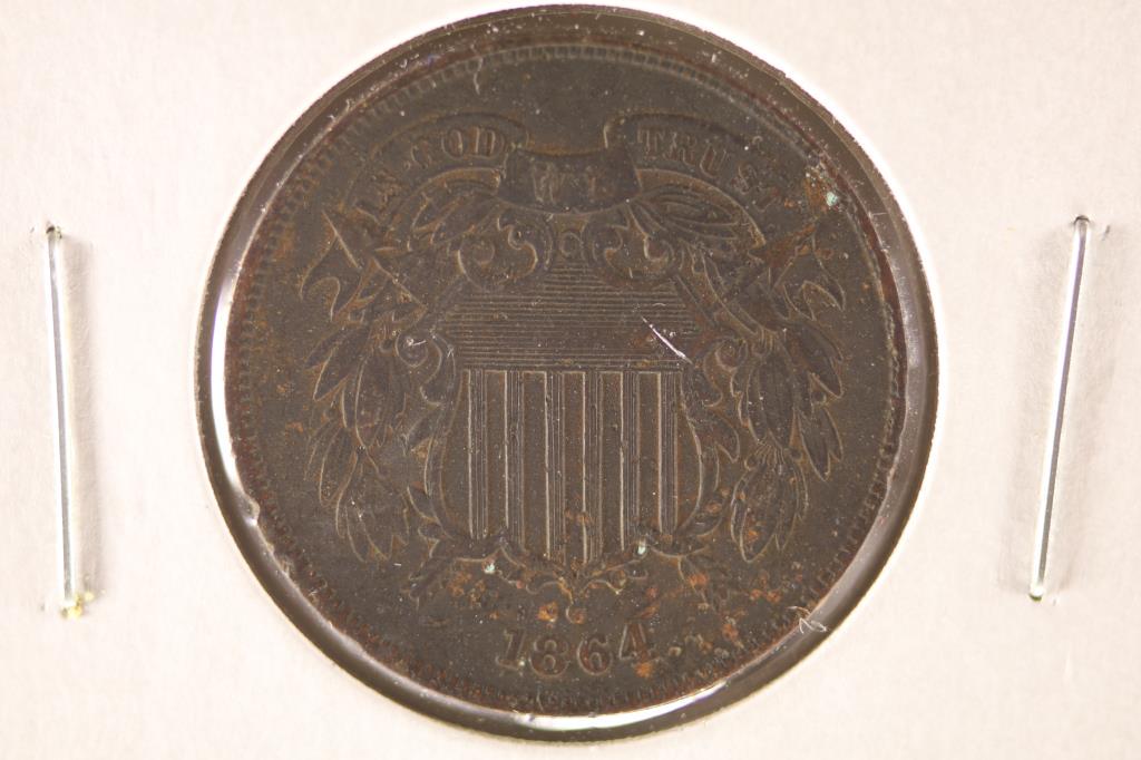 1864 US TWO CENT PIECE EXTRA FINE (1 of 2)