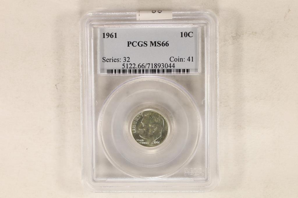 1961 ROOSEVELT DIME PCGS MS66 (1 of 2)