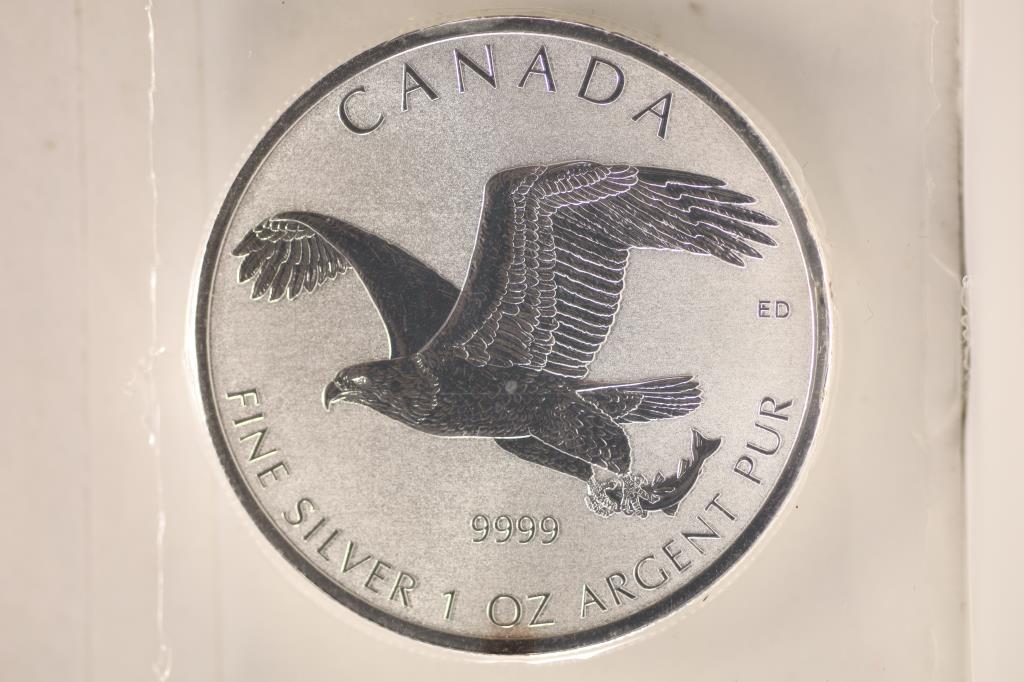 2017 CANADA $5 EAGLE 1 TROY OZ .999 FINE SILVER BU (1 of 2)