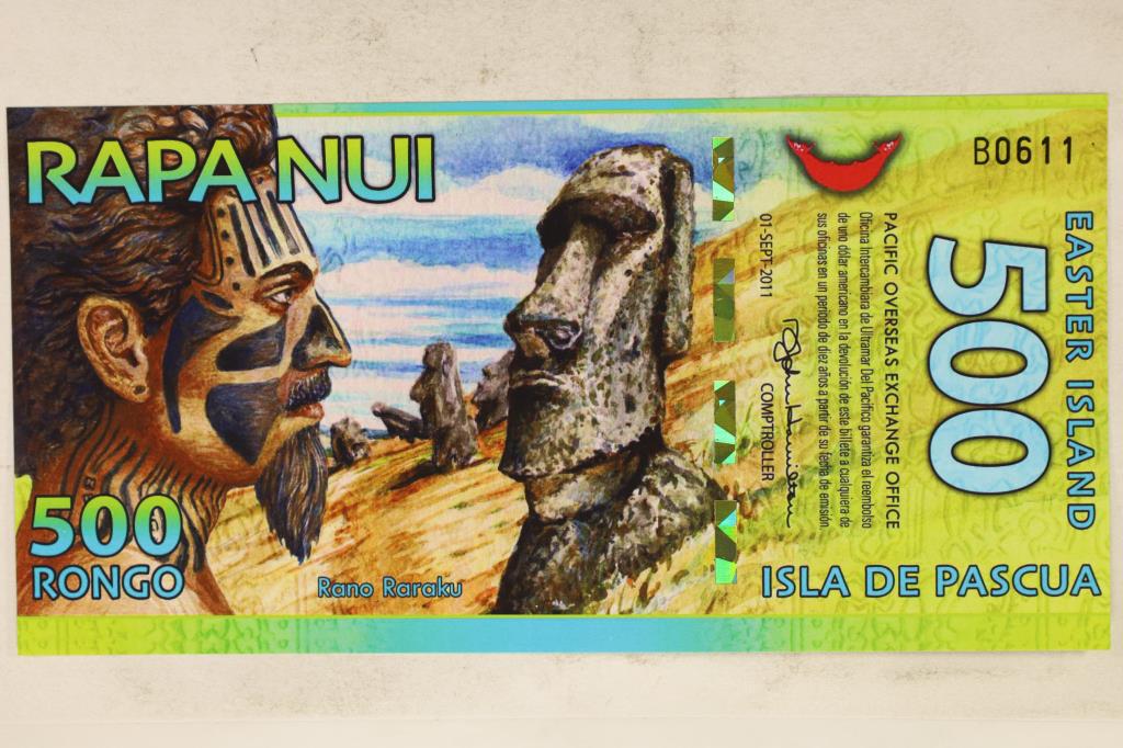 2011 EASTER ISLAND 500 RONGO CRISP UNC COLORIZED (1 of 2)