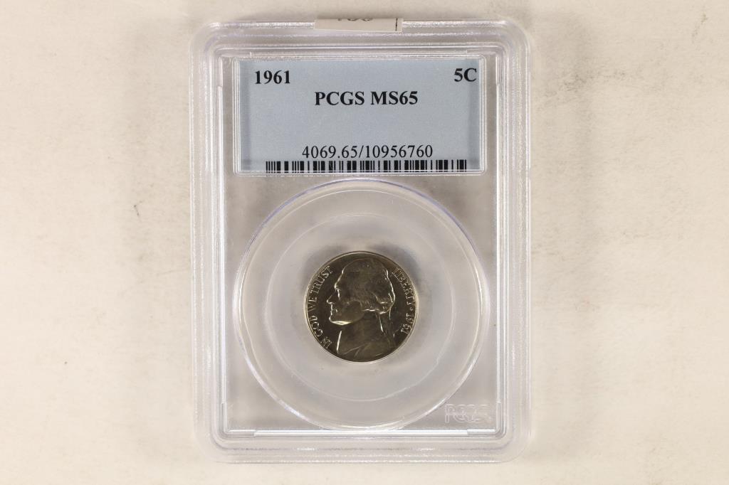 1961 JEFFERSON NICKEL PCGS MS65 (1 of 2)